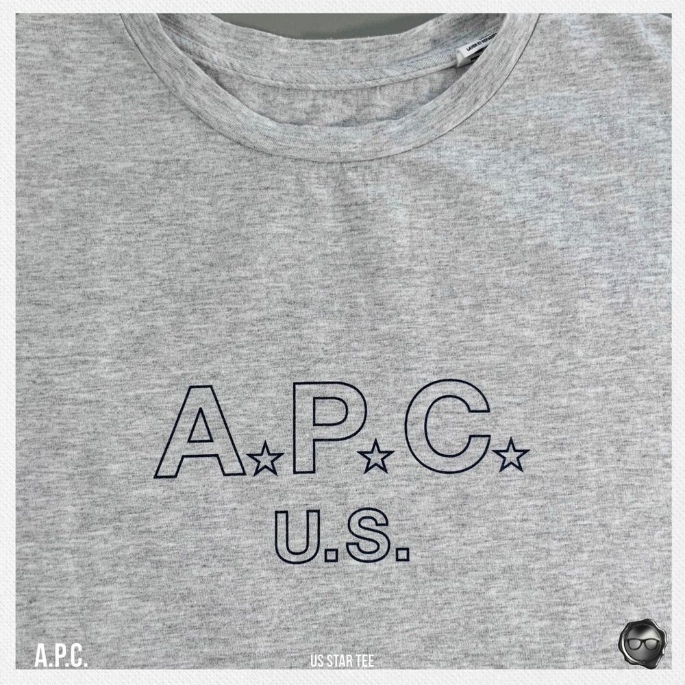 A.P.C. U.S. STAR LOGO TEE IN GREY MELANGE 2017 U.S. CAPSULE COLLECTION - Picture 5 of 15